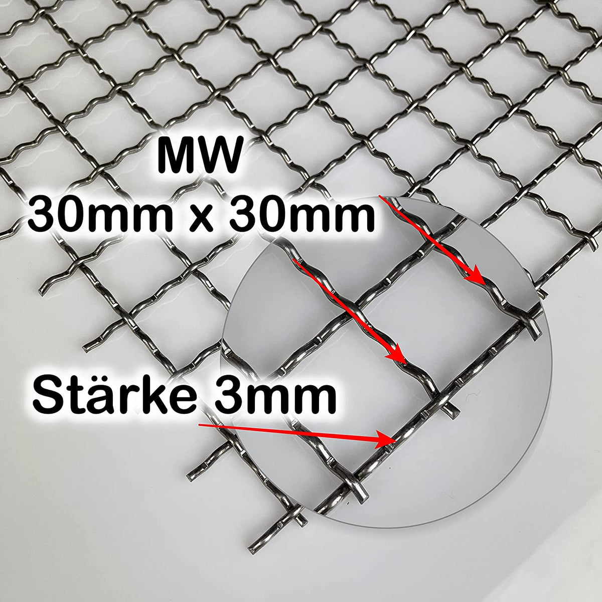 Stahl blank Streckgitter Stahl DC01 MW 28 x 10 x 3 x2 Streckmetall Gitter  2,0mm dick Drahtgitter Zuschnitt nach Maß (500 mm, 100 mm)
