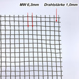 Edelstahl roh, Drahtgewebe MW 6,3 x 6,3mm, 1,0mm