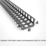 Aluminum - U-profile - 1.5mm thick - RV3-5 - 1000mm long