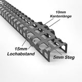 Aluminum - U-profile - 1.5mm thick - RV3-5 - 1000mm long
