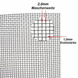 Edelstahl Roh - Drahtgewebe MW 2,6x2,6mm - 1,0mm dick