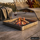 Steel - fire bowl - grill and fireplace protection - fire pan