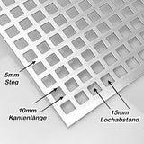 Galvanized steel perforated sheet QG10-15 - 1.5mm thick
