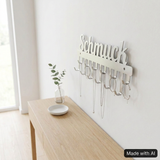 Stainless steel wall hook for jewelry - 27.5cm wide - 1.5mm thick - sanded on both sides