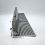 Aluminum - gravel stop rail with 2 edges - RV3-5 - 1000mm long