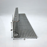 Aluminum - gravel stop bar with 2 edges - RV5-8 - 1000mm long