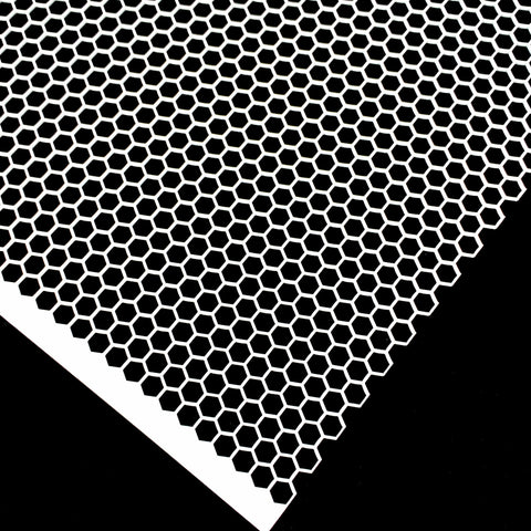 Stahl Lochblech Hexagonal HV6-6,7 - 1,5mm dick - Weiß
