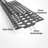 Aluminum - gravel stop strip with 3 edges - RV5-8 - 1000mm long